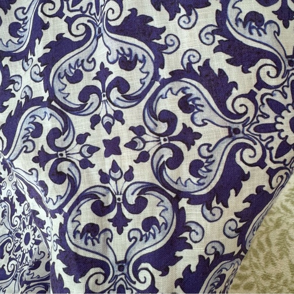 Temptation Positano Ieranto Dress Ceramica Blue Linen Size Medium - Picture 9 of 13